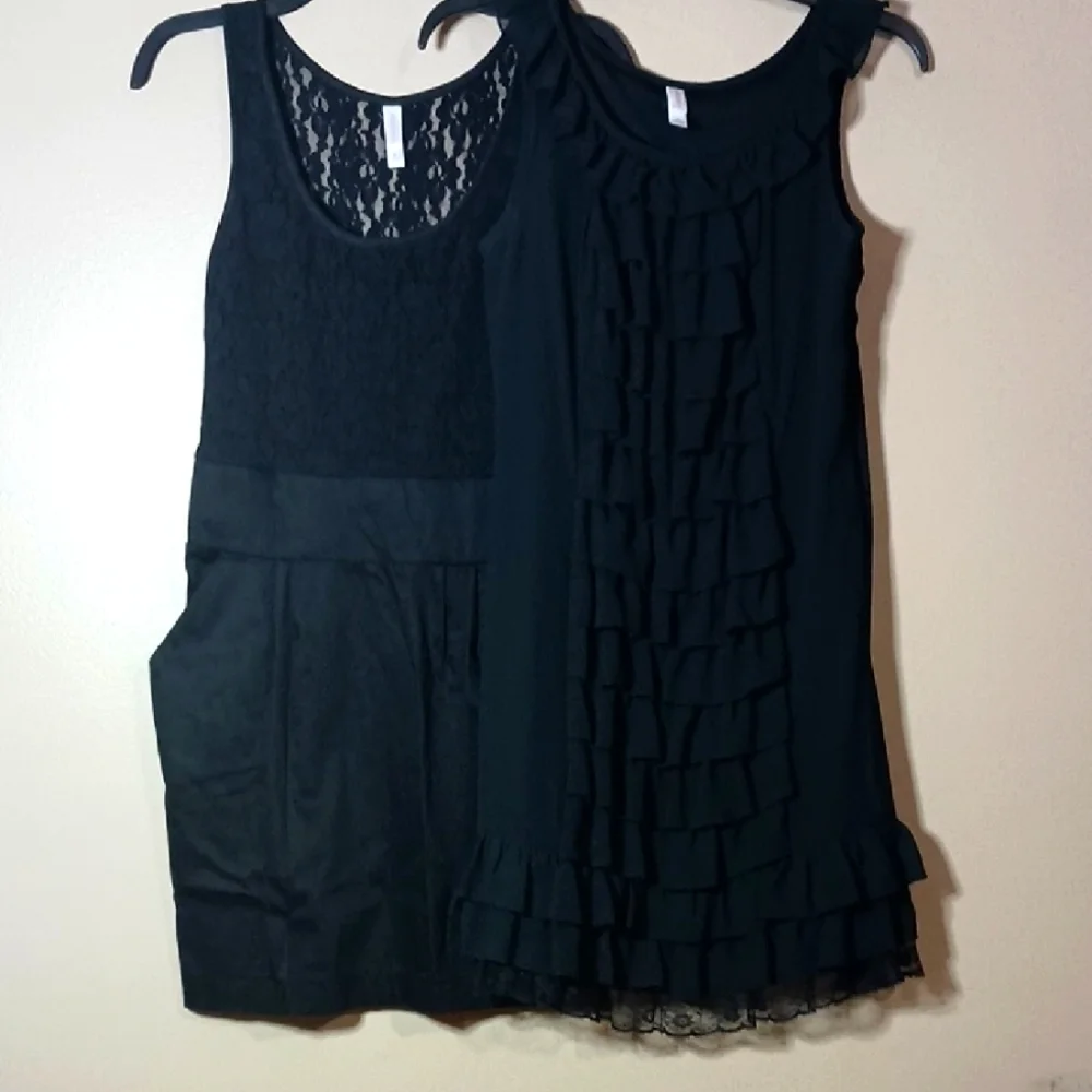Xhilaration Black Lace & Ruffle Detail Dresses